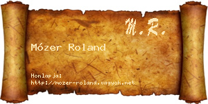 Mózer Roland névjegykártya